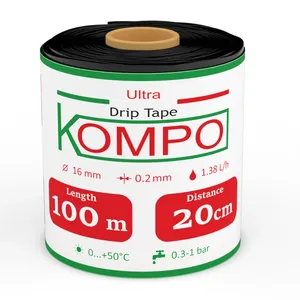 Стрічка крапельного поливу KOMPO | довж.100м | крок 20см | 1,38л/год | 8mil