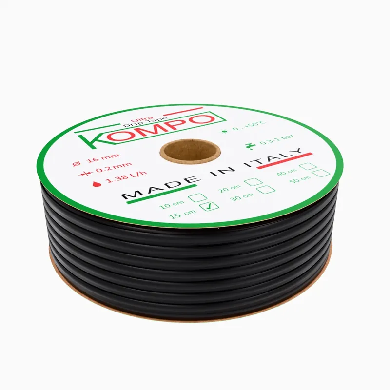 Стрічка крапельного поливу KOMPO | довж.1000м | крок 15см | 1,38л/год | 8mil