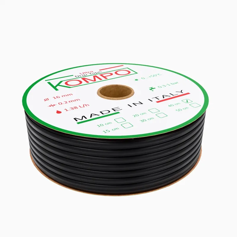 Стрічка крапельного поливу KOMPO | довж.1000м | крок 40см | 1,38л/год | 8mil