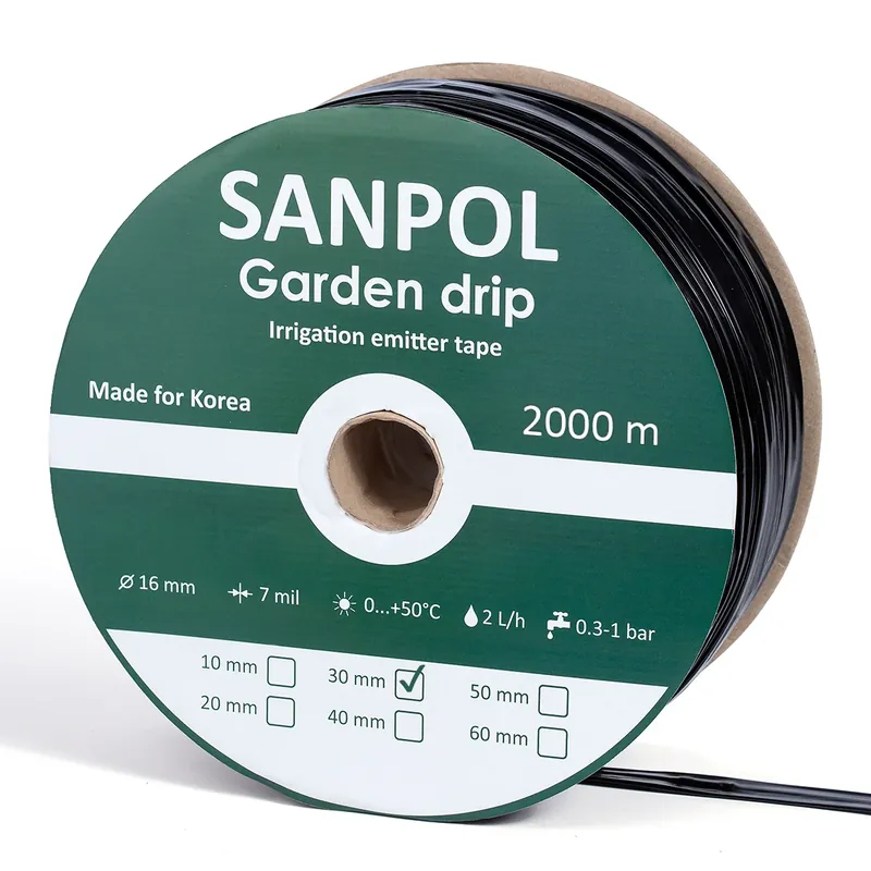 Стрічка крапельного поливу GARDEN DRIP | довж.2000м | крок 10см | 1,38л/год | 8mil