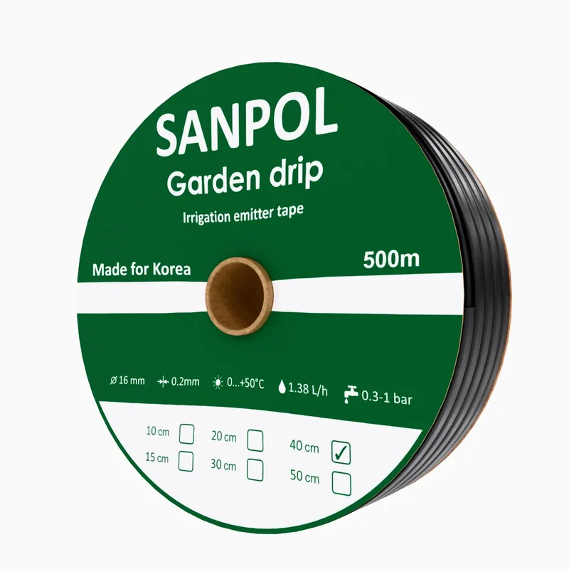 Стрічка крапельного поливу GARDEN DRIP | довж.500м | крок 40см | 1,38л/год | 8mil